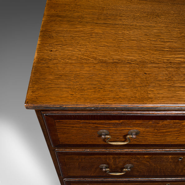 Antique Compact Chest Of Drawers, English, Oak, Bedside Cabinet, Georgian, 1800