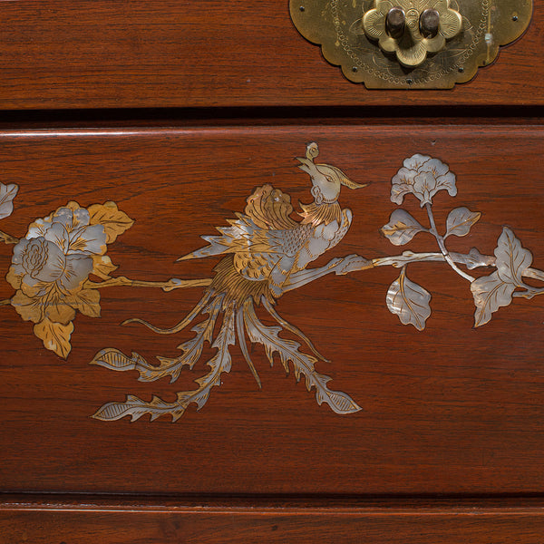 Vintage Decorative Chest, Oriental, Camphorwood, Linen Trunk, Art Deco, C.1940