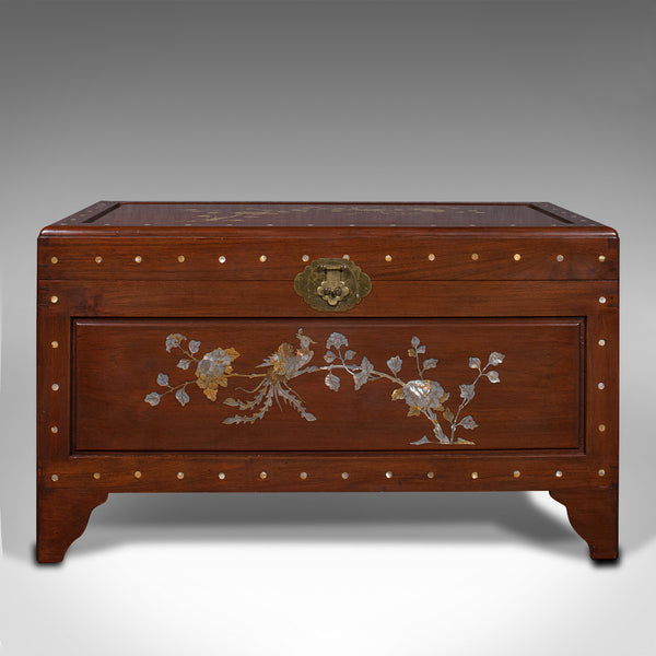 Vintage Decorative Chest, Oriental, Camphorwood, Linen Trunk, Art Deco, C.1940