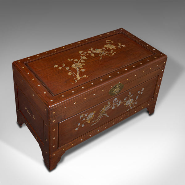 Vintage Decorative Chest, Oriental, Camphorwood, Linen Trunk, Art Deco, C.1940