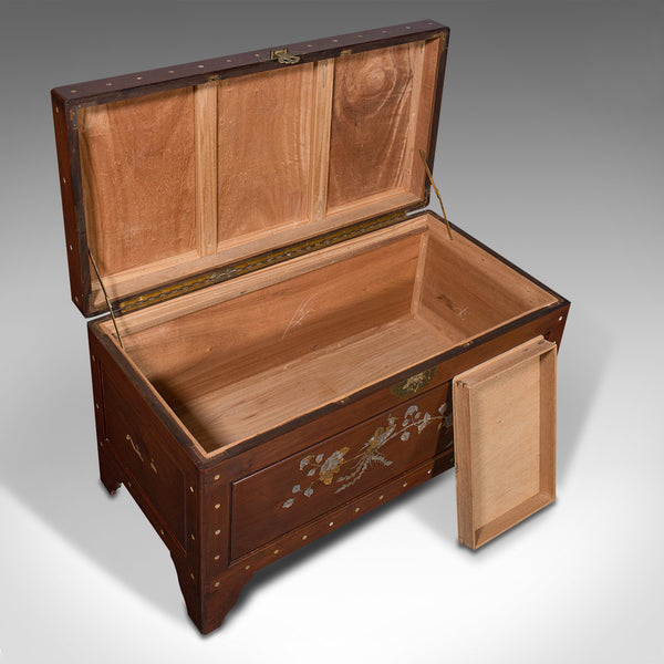 Vintage Decorative Chest, Oriental, Camphorwood, Linen Trunk, Art Deco, C.1940