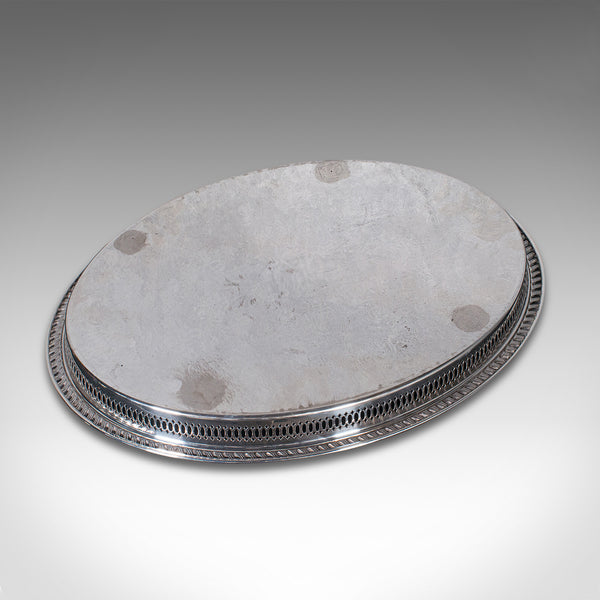 Vintage Oval Serving Tray, English Silver Plate, Afternoon Tea, Decorative, 1950
