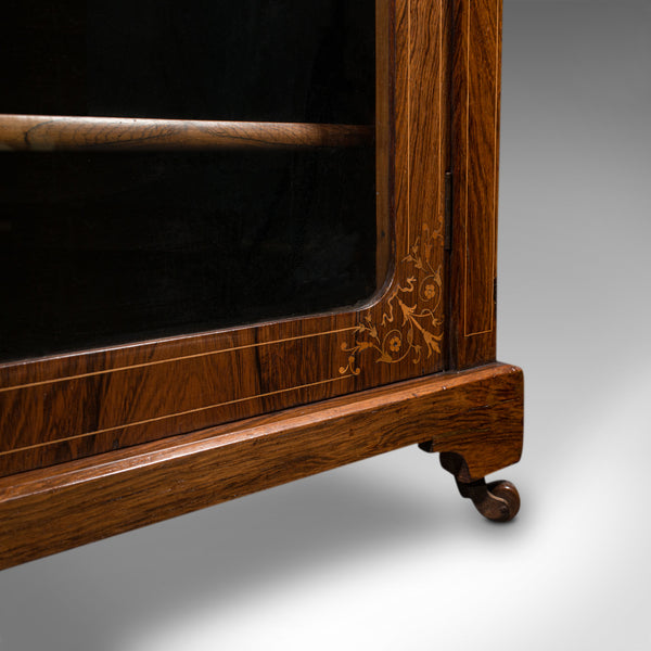 Antique Music Cabinet, English, Glazed Display Case, Boxwood Inlay, Victorian