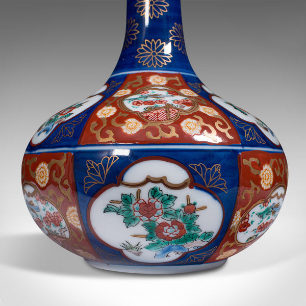 Vintage Flower Vase, Chinese, Ceramic, Display Urn, Imari Revival, Circa 1980
