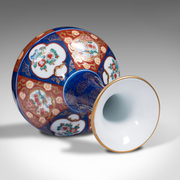 Vintage Flower Vase, Chinese, Ceramic, Display Urn, Imari Revival, Circa 1980