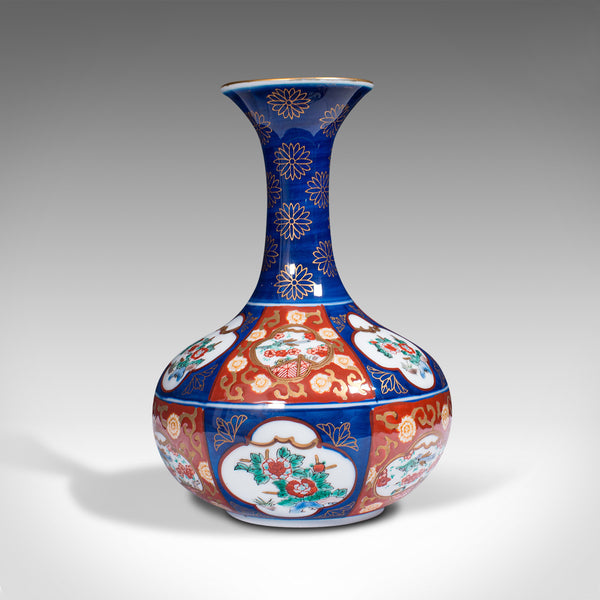 Vintage Flower Vase, Chinese, Ceramic, Display Urn, Imari Revival, Circa 1980