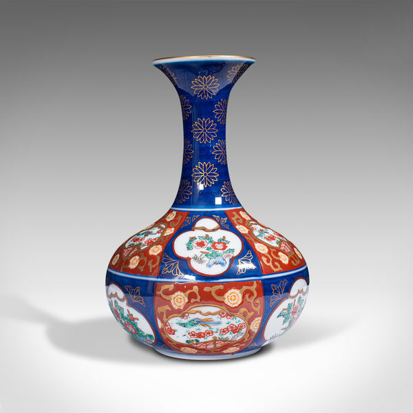 Vintage Flower Vase, Chinese, Ceramic, Display Urn, Imari Revival, Circa 1980