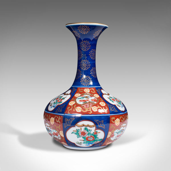 Vintage Flower Vase, Chinese, Ceramic, Display Urn, Imari Revival, Circa 1980