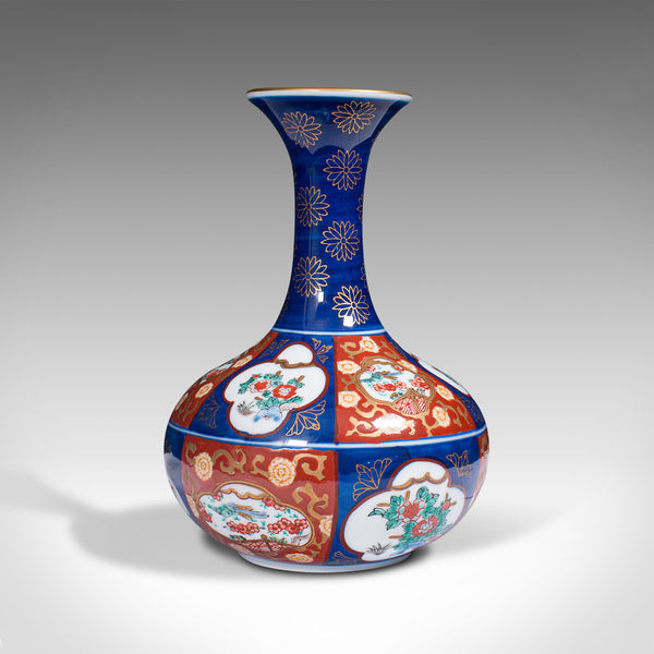 Vintage Flower Vase, Chinese, Ceramic, Display Urn, Imari Revival, Circa 1980