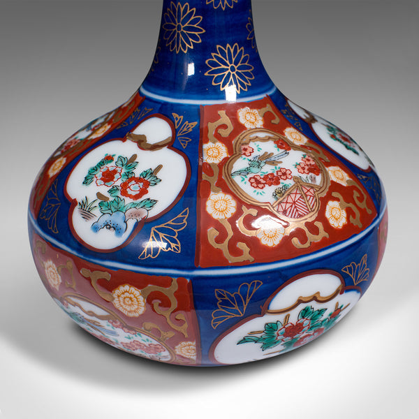 Vintage Flower Vase, Chinese, Ceramic, Display Urn, Imari Revival, Circa 1980