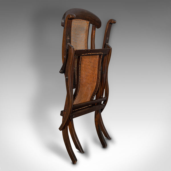 Antique Steamer Deck Chair, English, Beech, Bergere, Armchair, Edwardian, C.1910