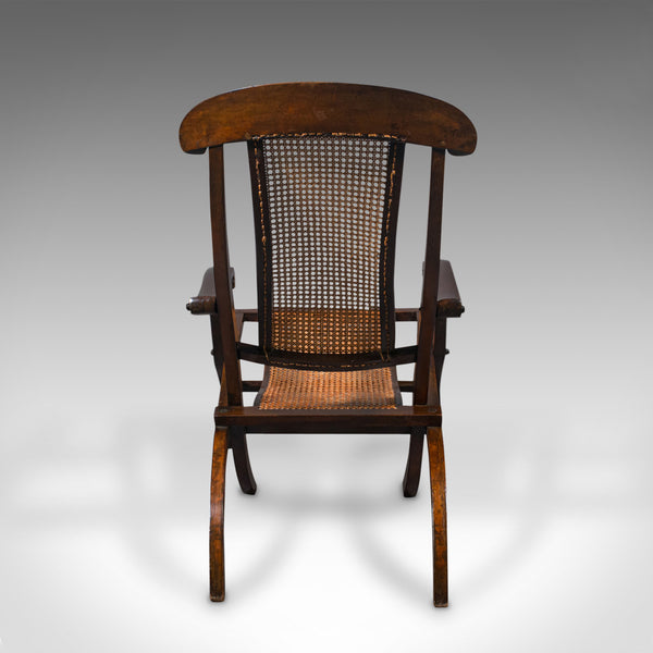 Antique Steamer Deck Chair, English, Beech, Bergere, Armchair, Edwardian, C.1910