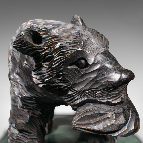 Antique Decorative Bear Figure, German Carved Fruitwood, Black Forest, Victorian