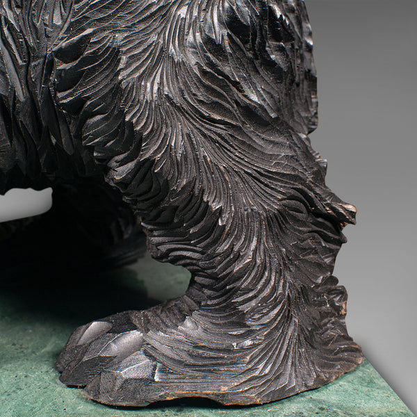 Antique Decorative Bear Figure, German Carved Fruitwood, Black Forest, Victorian