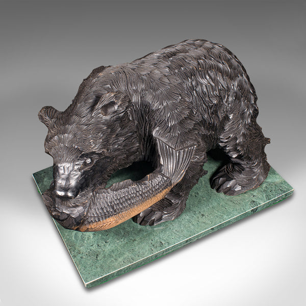 Antique Decorative Bear Figure, German Carved Fruitwood, Black Forest, Victorian