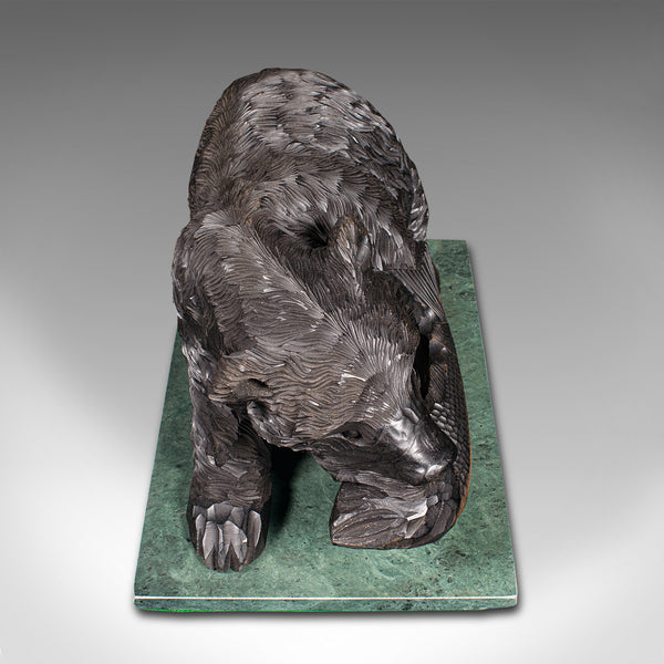 Antique Decorative Bear Figure, German Carved Fruitwood, Black Forest, Victorian