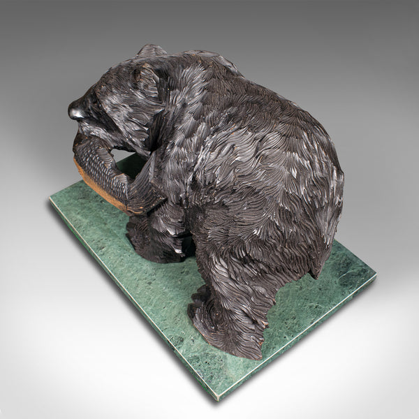 Antique Decorative Bear Figure, German Carved Fruitwood, Black Forest, Victorian