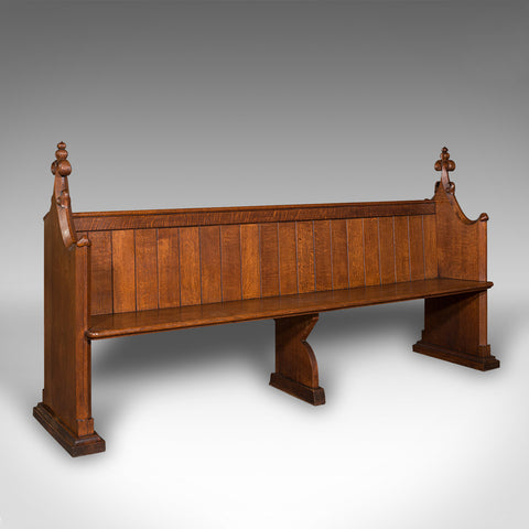 Large Antique Pew, Scottish, Oak, Ecclesiastic, Bench Seat, After Pugin, C.1850