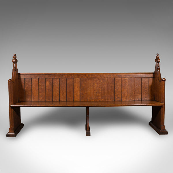 Large Antique Pew, Scottish, Oak, Ecclesiastic, Bench Seat, After Pugin, C.1850