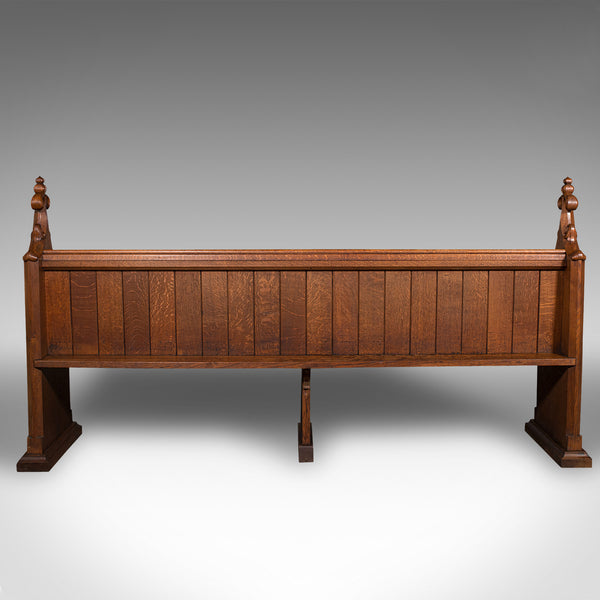 Large Antique Pew, Scottish, Oak, Ecclesiastic, Bench Seat, After Pugin, C.1850