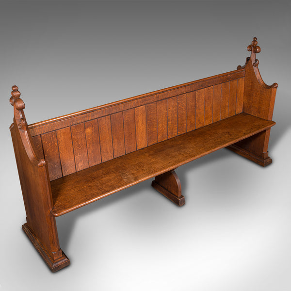 Large Antique Pew, Scottish, Oak, Ecclesiastic, Bench Seat, After Pugin, C.1850