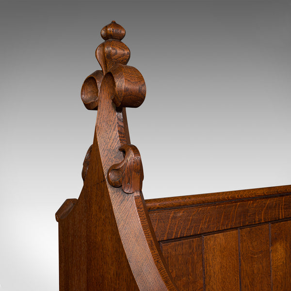 Large Antique Pew, Scottish, Oak, Ecclesiastic, Bench Seat, After Pugin, C.1850