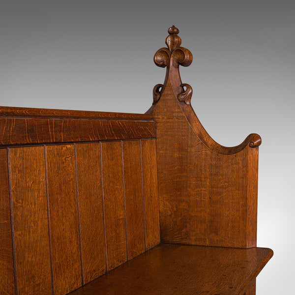 Large Antique Pew, Scottish, Oak, Ecclesiastic, Bench Seat, After Pugin, C.1850