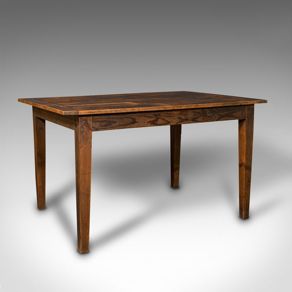Antique Farmhouse Kitchen Table, English Pine, Country Dining, Victorian, C.1900