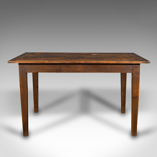 Antique Farmhouse Kitchen Table, English Pine, Country Dining, Victorian, C.1900