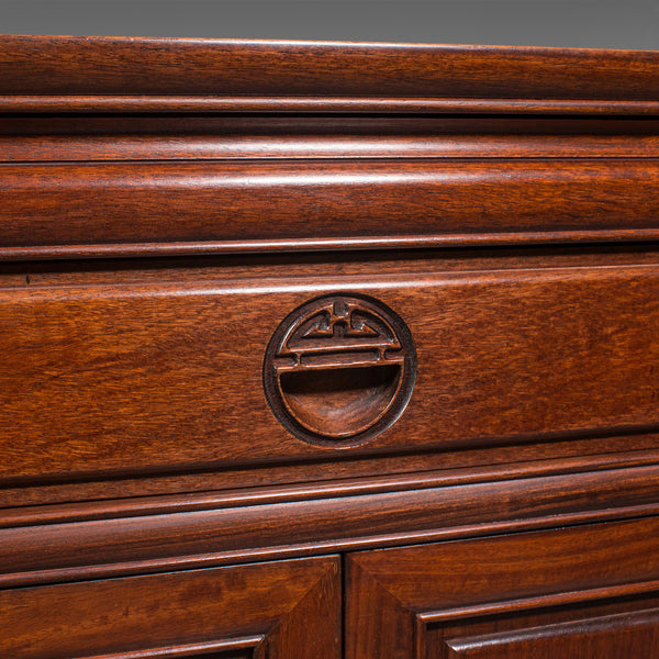 Pair Of Vintage Bedside Nightstands, Asian, Low Side Cabinet, Art Deco, C.1940