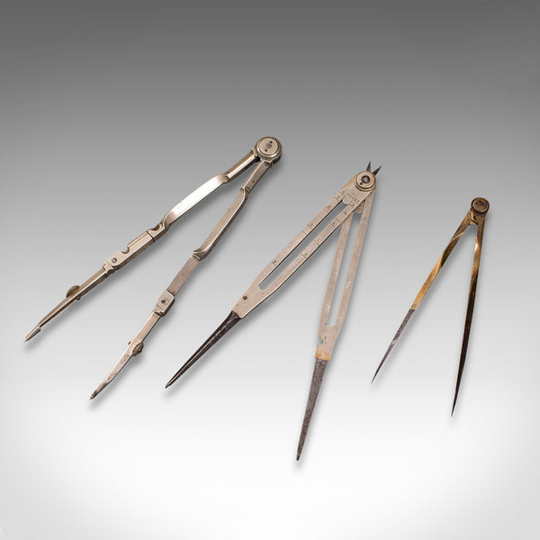 Antique Cased Draughtsman's Set, English, Architect's Drawing Tools, Edwardian
