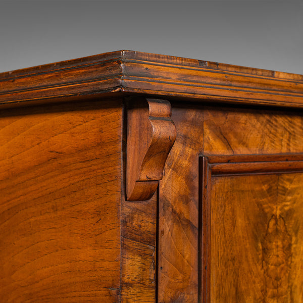 Small Antique Apprentice Cabinet, English, Burr Walnut, Wall Cupboard, Victorian
