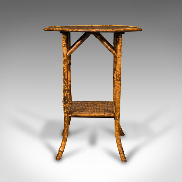 Antique Octagonal Two Tier Table, Oriental, Bamboo, Whatnot, Side, Victorian