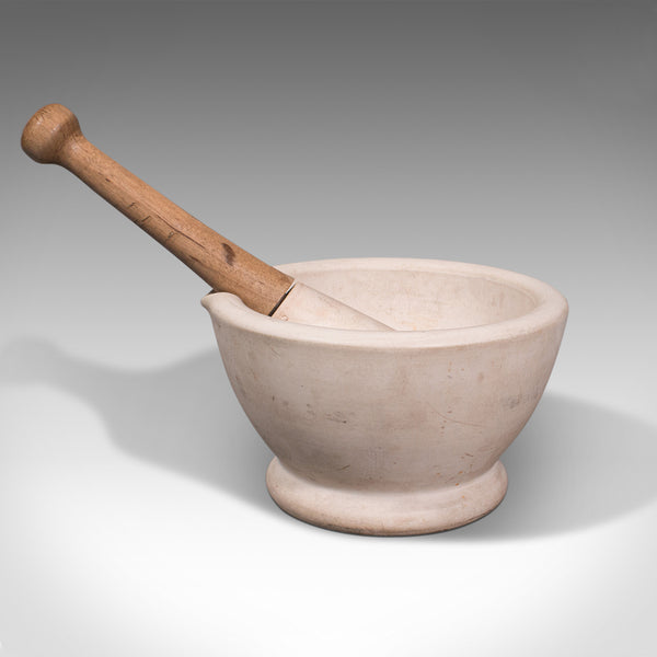 Antique Mortar and Pestle, English, Ceramic, Apothecary, Cookery Tool, Victorian