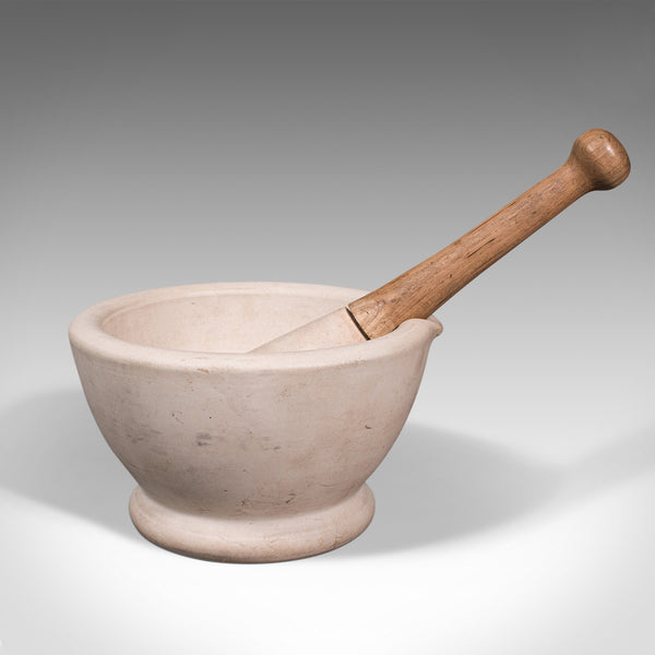 Antique Mortar and Pestle, English, Ceramic, Apothecary, Cookery Tool, Victorian