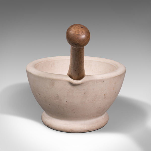 Antique Mortar and Pestle, English, Ceramic, Apothecary, Cookery Tool, Victorian