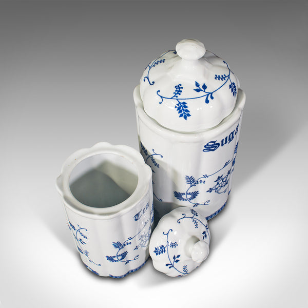 Set Of 6 Vintage Storage Jars, German, Ceramic, Kitchen Canister, Circa 1950
