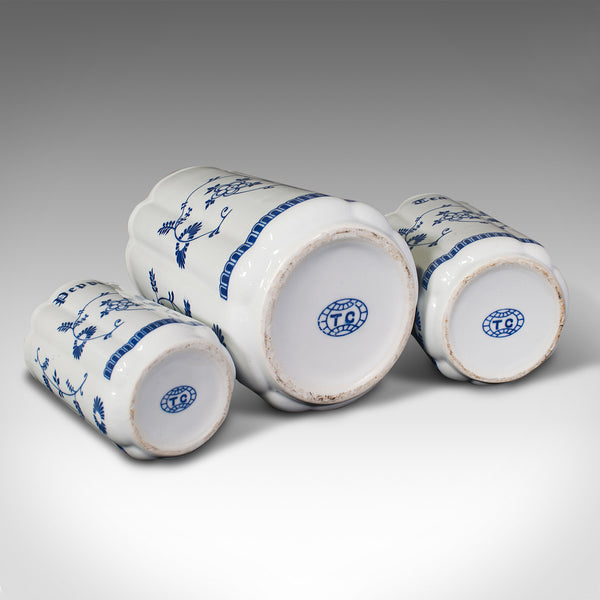 Set Of 6 Vintage Storage Jars, German, Ceramic, Kitchen Canister, Circa 1950
