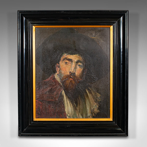 Antique Continental School Portrait, Italian, Oil, Original Painting, Victorian