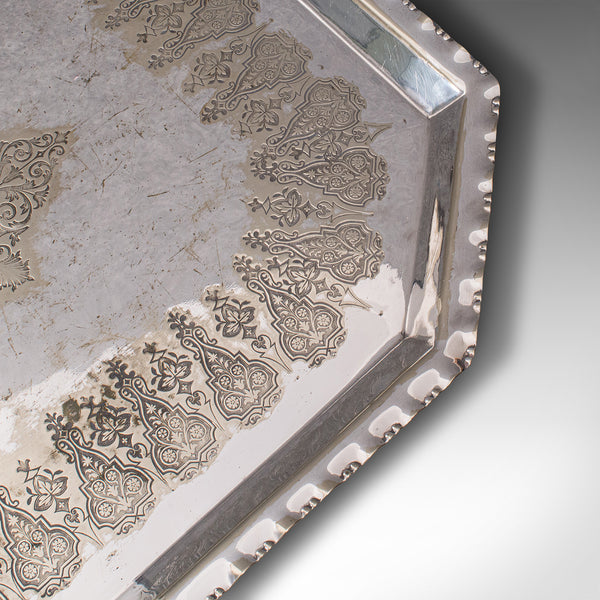 Antique Presentation Serving Tray, English, Silver Plated, Afternoon Tea, C.1895