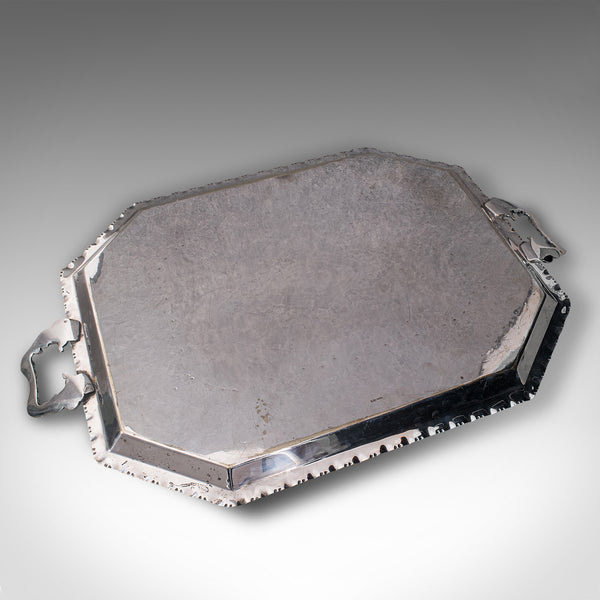 Antique Presentation Serving Tray, English, Silver Plated, Afternoon Tea, C.1895