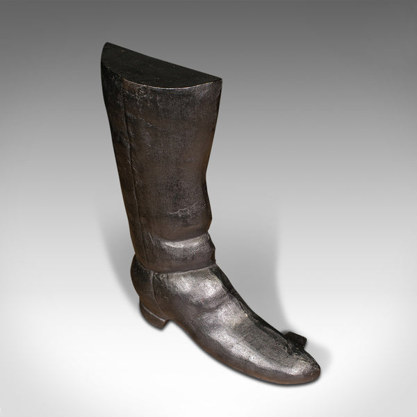 Antique Decorative Door Stop, English, Cast Iron, Boot Prop, Victorian, C.1850