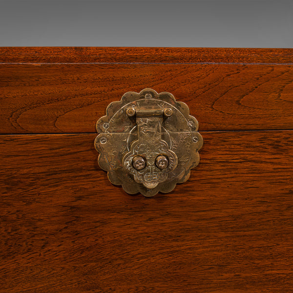 Large Vintage Carved Chest, Oriental, Camphorwood, Linen Trunk, Art Deco, C.1940