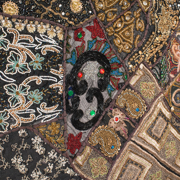 Large Vintage Decorative Wall Panel, Middle Eastern, Textile Frieze, Sequins
