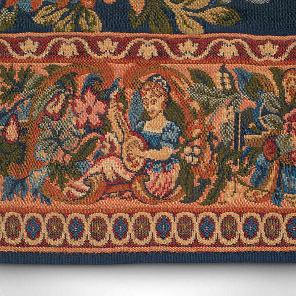 Vintage Decorative Tapestry, French, Needlepoint, Wall Panel, Late 20th Century