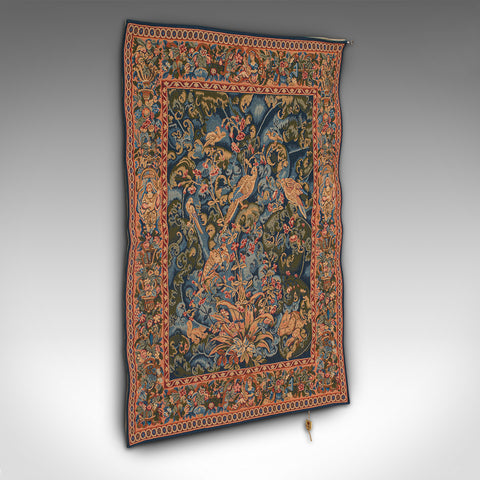 Vintage Decorative Tapestry, French, Needlepoint, Wall Panel, Late 20th Century