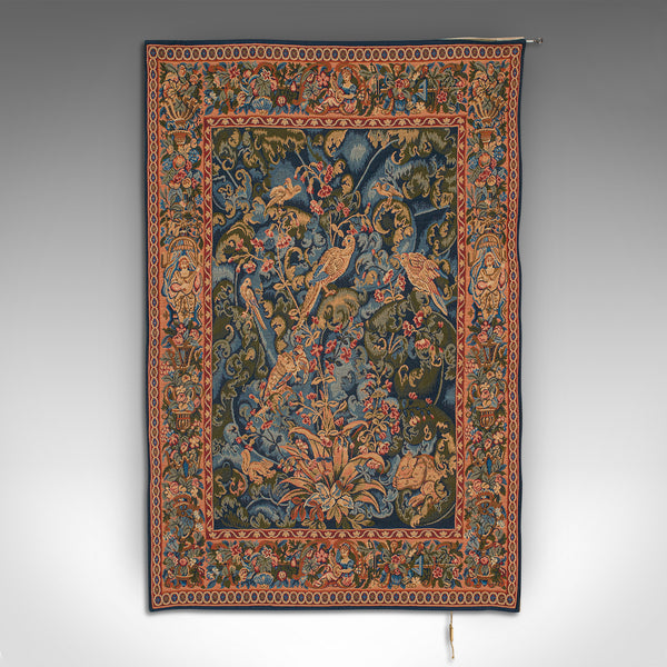 Vintage Decorative Tapestry, French, Needlepoint, Wall Panel, Late 20th Century