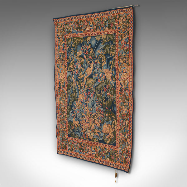 Vintage Decorative Tapestry, French, Needlepoint, Wall Panel, Late 20th Century