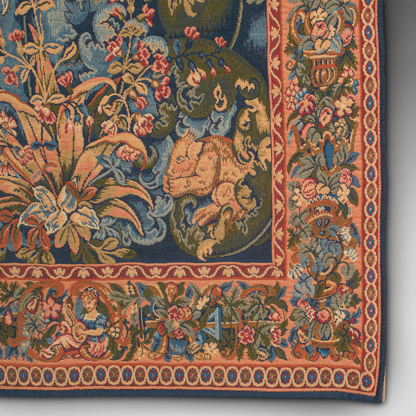 Vintage Decorative Tapestry, French, Needlepoint, Wall Panel, Late 20th Century