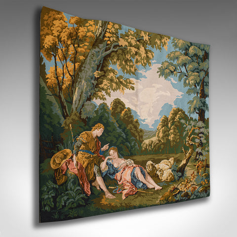 Large Antique Tapestry Panel, French, Needlepoint Frieze, Victorian, Circa 1900